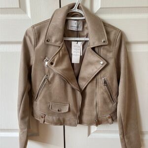 Stradivarius Taupe Leather Jacket
